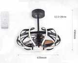 600MM 3 BLADE WIND LAMP CEILING CHANDELIER FAN REMOTE CONTROLLED WITH LIGHT - BLACK