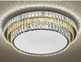 800 MM GOLD K9 CRYSTAL 3 LAYERS LED CHANDELIER LAMP for Drawing Room - WARM WHITE