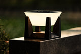 150MM Square Pillar Light Gate Lamp Metal Acrylic E27 Lantern Post (Color : Black)