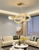 800 MM Crystal Gold LED Chandelier Light for Living Room Dining Room - Warm White