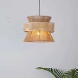 Rattan Earthly Wabi Sabi Chandelier 400 MM for Living Room Outdoor Light - Warm White