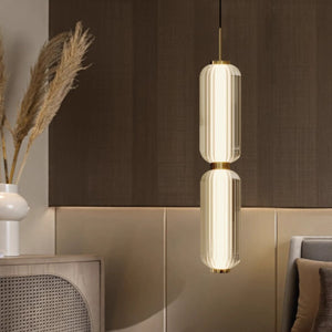 800MM Amber Glass Pendant Light for Bedside Hanging Light - Warm White