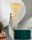 1600MM LONG CRYSTAL DOUBLE HEIGHT DUPLEX CHANDELIER - WARM WHITE