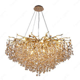 1000 MM Round Crystal Gold LED Chandelier Light for Living Room Round Dining Room Chandelier