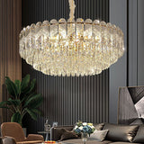 600 MM Crystal Gold LED Chandelier Light for Living Room Round Dining Room - Warm White