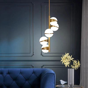 5 Light LED Gold frodt Ball Pendant Lamp Ceiling Light for Home and Office - Warm White
