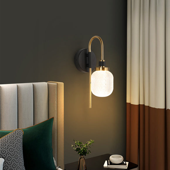 LED Acrylic Black Gold Frost Wall Light Living Dining Bedside Light - Warm White