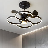 Black Modern Ceiling Fan Chandelier with Remote Control - Warm White