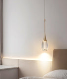 Led 1 Light Gold Modern Pendant Bedside Ceiling Lights - Warm White