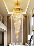 1800MMx600MM K9 CRYSTAL LED DOUBLE HEIGHT STAIR CHANDELIER - WARM WHITE