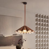 TAN LEATHER BELT CHANDELIER HANGING LAMP