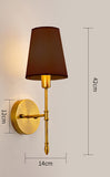 Wall Light 400 MM Long Wall Sconce Light Fixture - Brushed Brass with Brown Fabric Shade