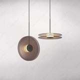 1 Light LED Glass Smokey Color Black Pendant Ceiling Light - Warm White
