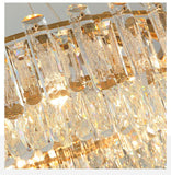 800x300 MM Gold Metal K9 Crystal LED Chandelier Hanging Lamp - Warm White - Ashish Electrical India