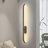 600 MM LED Black Powder Coated Long Wall Light - Warm White