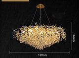 1200MM LONG GOLDEN CRYSTAL CHANDELIER CEILING LIGHTS HANGING - WARM WHITE - Ashish Electrical India