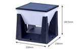 150MM Square Pillar Light Gate Lamp Metal Acrylic E27 Lantern Post (Color : Black)