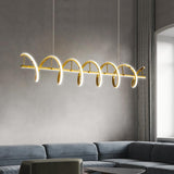 1000MM Glossy Gold LED Pendant Chandelier Twisty Curl Lights Dining Room Lamp - Warm White - Ashish Electrical India