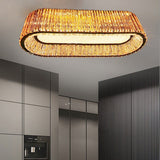 Surface Mounted Rectangular Low Ceiling Height Crystal LED Chandelier 1000 MM - Warm White