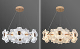 600 MM MOP Crystal Gold LED Chandelier for Living Dining Room Light- Warm White