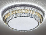 800 MM GOLD K9 CRYSTAL 3 LAYERS LED CHANDELIER LAMP for Drawing Room - WARM WHITE