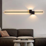 800 MM LED Black Long Wall Light Living Room LCD Panel Light - Warm White