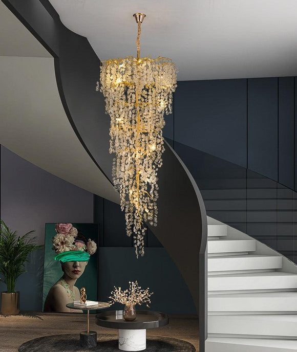 1400mm Long Crystal Double Height Duplex Chandelier - Warm White