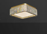 500 MM Round Square Crystal Surface Chandelier for Low Height Ceilings - Warm White