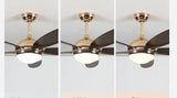 52 Inch 5 Blade Wind lamp Gold ceiling fan remote Controlled - Dark Wood