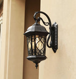 Outdoor Wall Light Fixture Black Color Exterior Lantern Waterproof - Warm White - Ashish Electrical India
