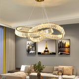 800 MM Crystal Gold LED Chandelier Light for Living Room Dining Room - Warm White