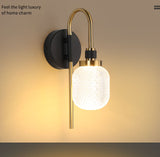 LED Acrylic Black Gold Frost Wall Light Living Dining Bedside Light - Warm White