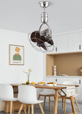 Silver WOOD FINNISH WALL FAN LIGHT WITH NATURAL COLOR BLADE (Cage)