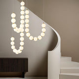 15 Light 2500MM Belt Frosted Ball Chandelier Hanging Lamp - Warm White - Ashish Electrical India