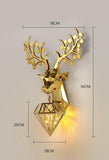 Deer Wall Lamp Art LED European Creative Wall Lamp Bedroom Bedside Lamp - Gold