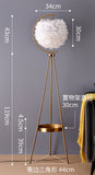 Gold Peach Feather Tripod Floor lamp with Shade Living Room Standing lamp - Gold