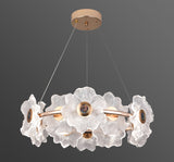 600 MM MOP Crystal Gold LED Chandelier for Living Dining Room Light- Warm White