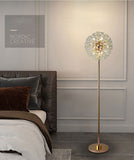 Gold Crystal Metal Floor lamp with Shade Living Room Standing lamp