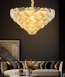 600 MMGold Metal White Glass LED Chandelier Hanging Suspension Lamp - Warm White - Ashish Electrical India
