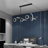 7 Led Black Body Modern Linear LED Chandelier Hanging Lamp - Warm White - Ashish Electrical India