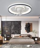 500 MM White Low Ceiling Light with Fan LED Chandelier - Warm White