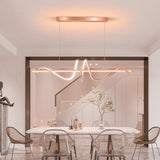Rose Gold LED Pendant Chandelier Twisty Curl Lights Dining Room Lamp - Warm White