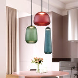 3 Light Color Glass Pendant Ceiling Hanging Light - Warm White