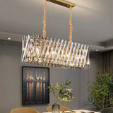 900x300 MM Crystal Rectabgular Gold LED Chandelier Light for Living Room Dining Room - Warm White
