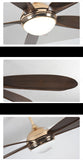 52 Inch 5 Blade Wind lamp Gold ceiling fan remote Controlled - Dark Wood