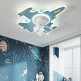 550 MM Blue Rocket Low Ceiling Light with Fan LED Chandelier - Warm White - Ashish Electrical India