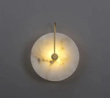 Gold Marble Modern LED Drum Wall Lamp Bedside Light - Warm White