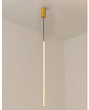 LED 1 Light Gold Long Bedside Hanging Pendant Ceiling Lamp Light Fixture - Warm White