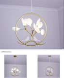 9 Lights Firefly Gold Metal Ceiling Frost Led Pendant Hanging Light - Warm White