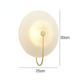 Gold Frost Glass Modern LED Drum Wall Lamp Bedside Light - Warm White